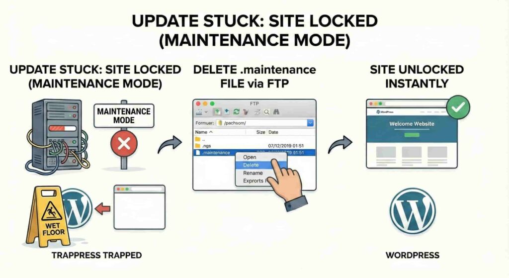 Delete the .maintenance File